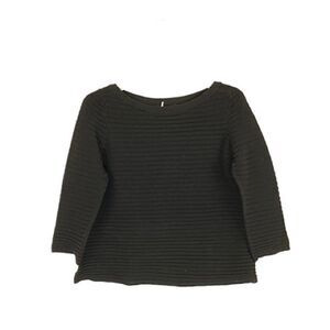 COS Black Ribbed Cotton Sweater Sz XS